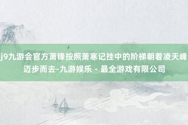 j9九游会官方萧锋按照萧寒记挂中的阶梯朝着凌天峰迈步而去-九游娱乐 - 最全游戏有限公司