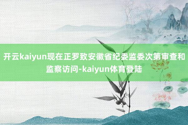 开云kaiyun现在正罗致安徽省纪委监委次第审查和监察访问-kaiyun体育登陆